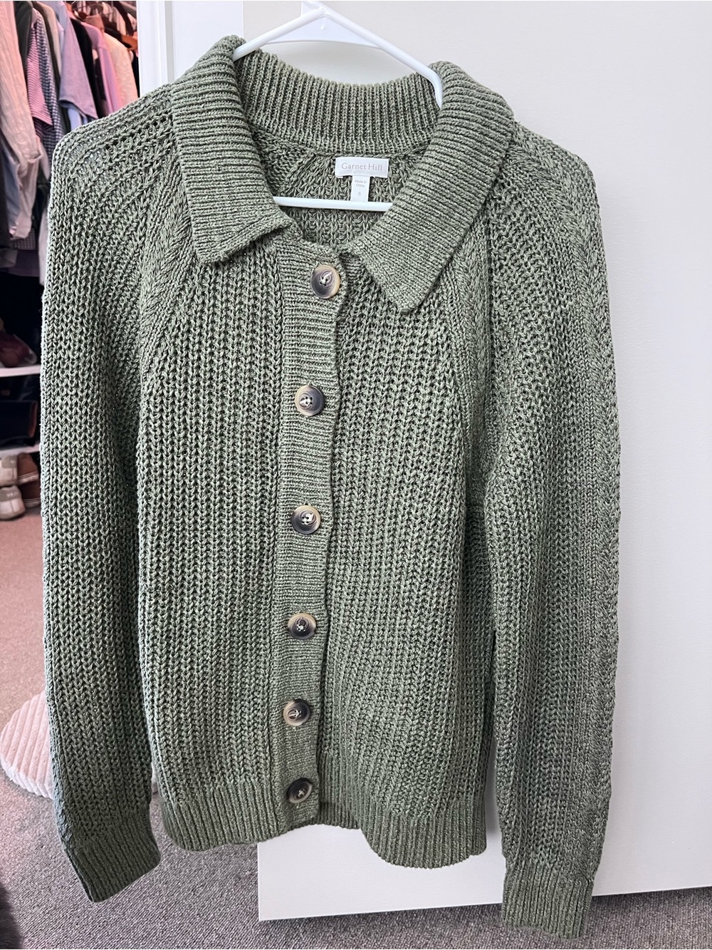 Garnet Hill Maren Linen & Organic Cotton Cardigan - Picture 2 of 5